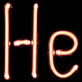 充满氦气，形似氦化学符号（He）的充气放电管