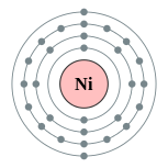 镍的电子层（2, 8, 16, 2 或 2, 8, 17, 1）